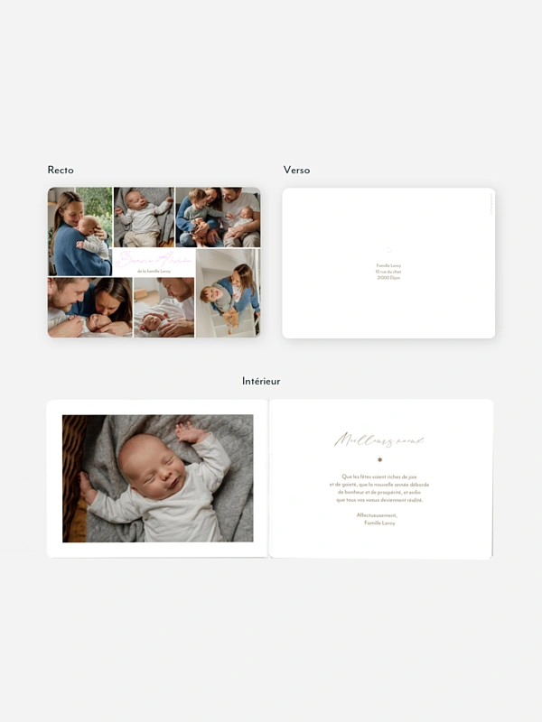 Carte de voeux Voeux photo collage