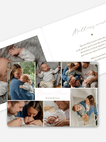 Carte de voeux Voeux photo collage