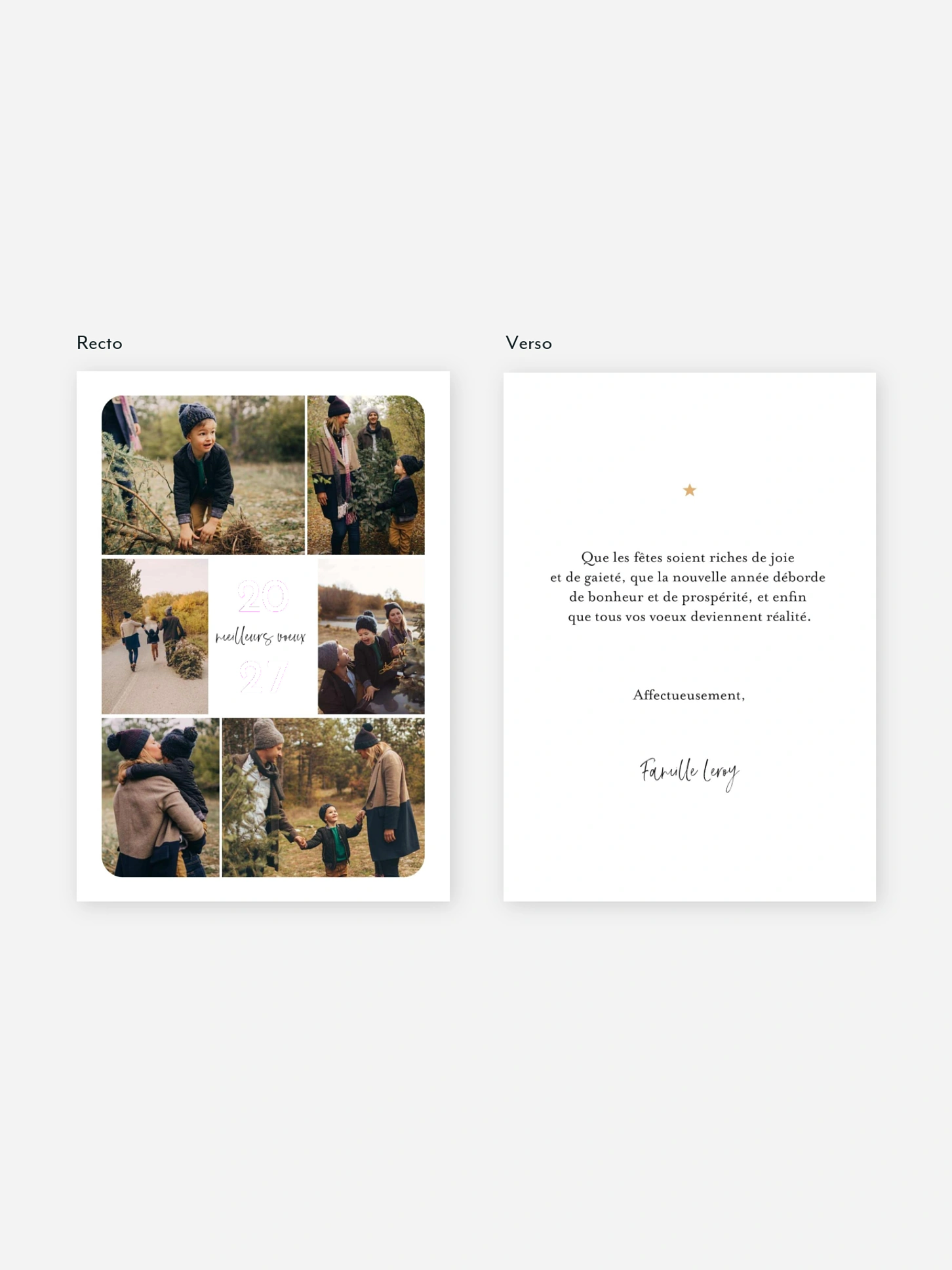 Carte de voeux Voeux Multi-photo II