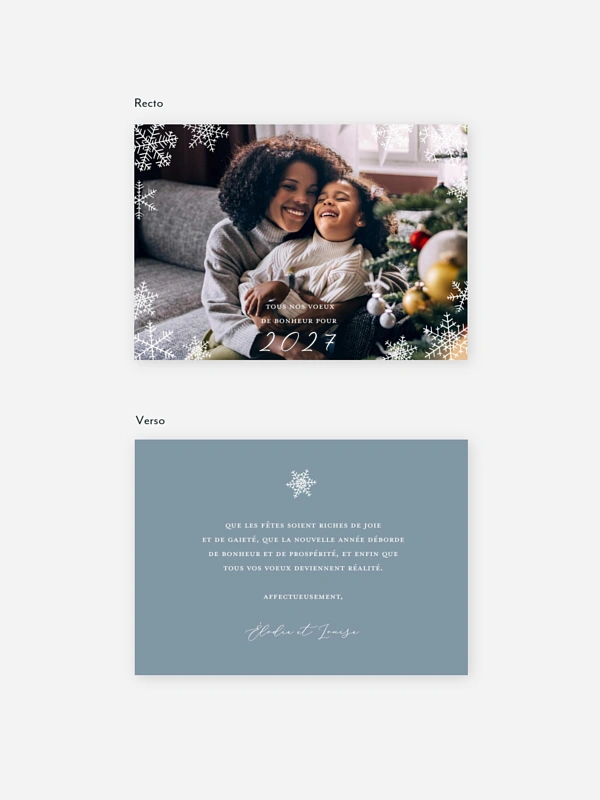 Carte de voeux Flocons de neige