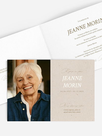 Faire-part de décès Souvenir éternel