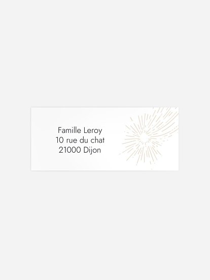 Étiquette expéditeur voeux Étoile filante
