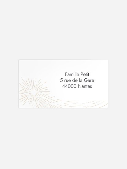 Étiquette destinataire voeux Étoile filante