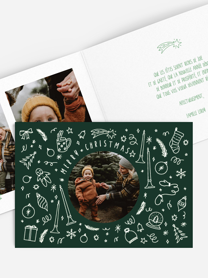 Carte de Noël X-Mas Doodle