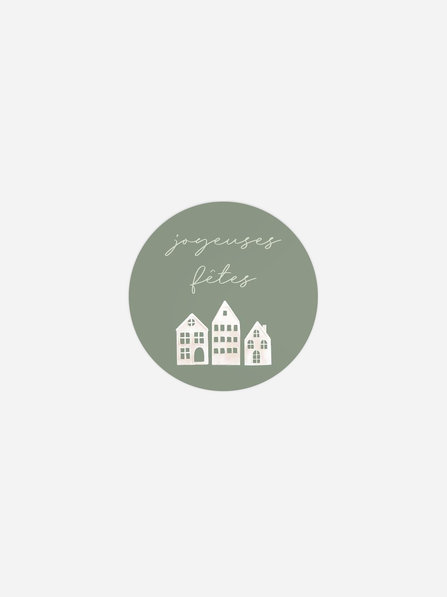 Étiquette cadeau Noël Village d'hiver