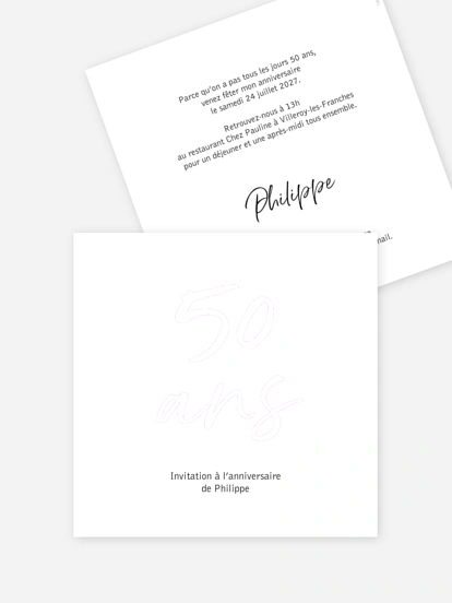 invitation anniversaire 50 Mon année