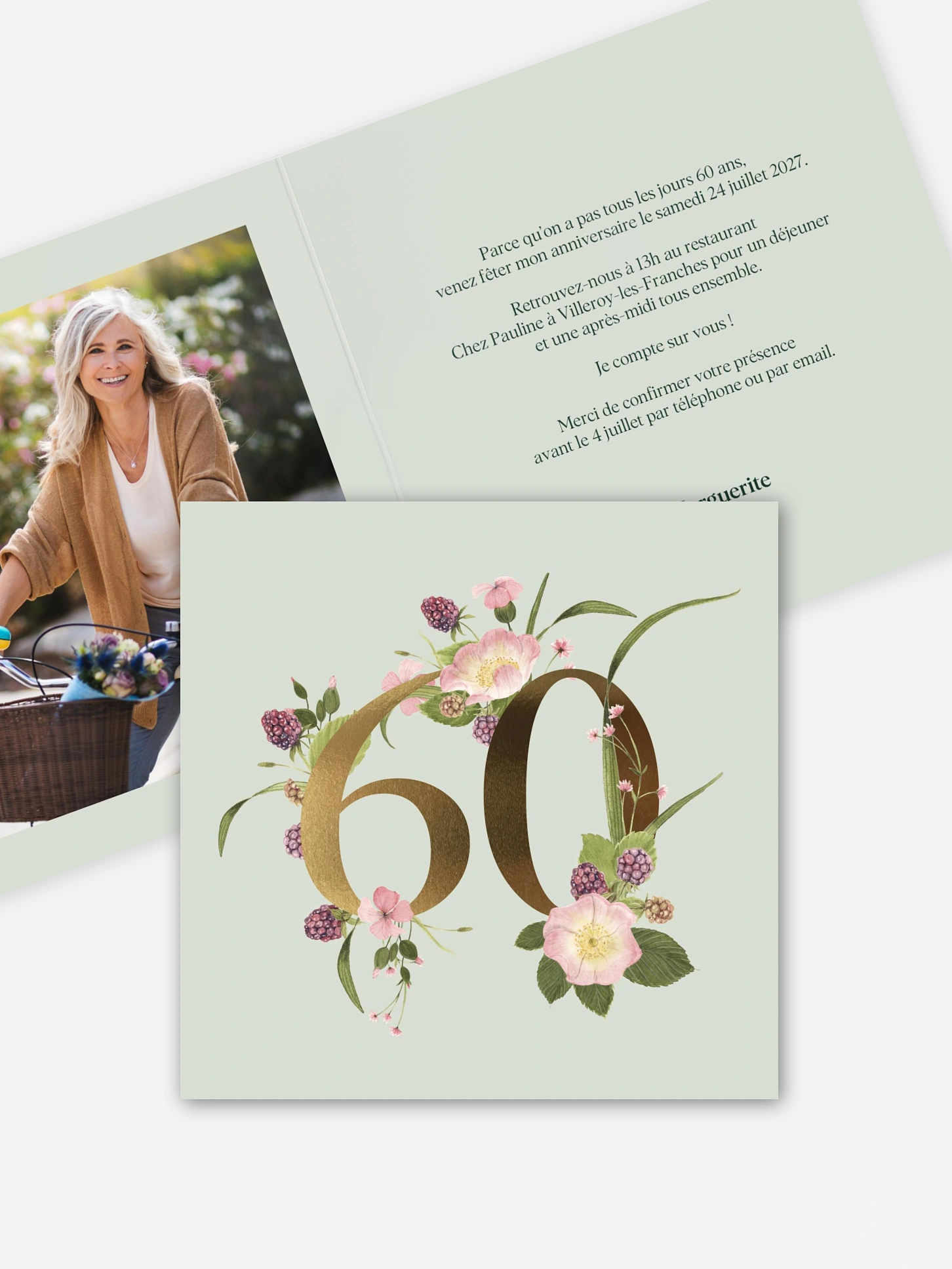 invitation anniversaire 60 Garden Party