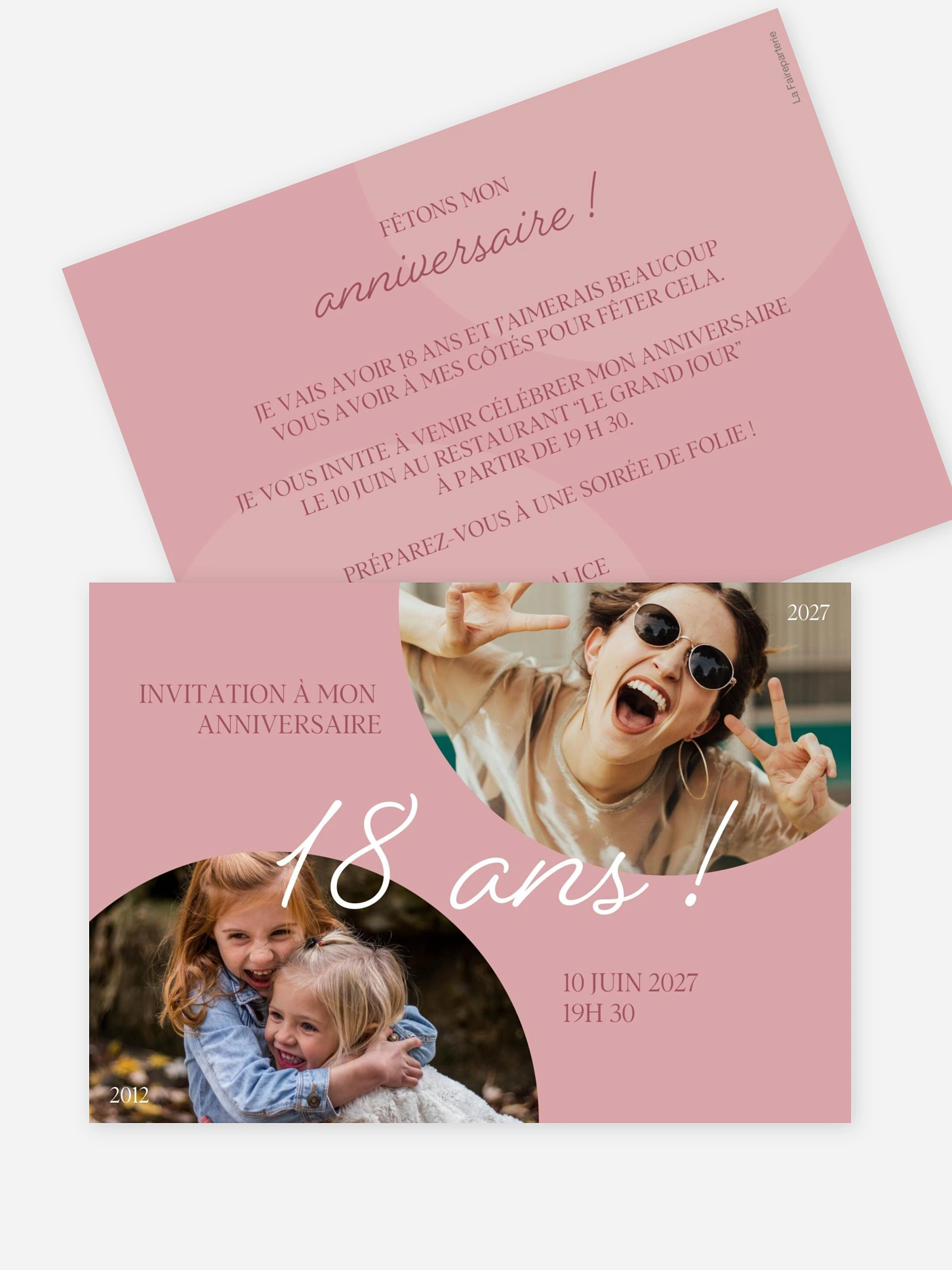 invitation anniversaire 18 À l'époque