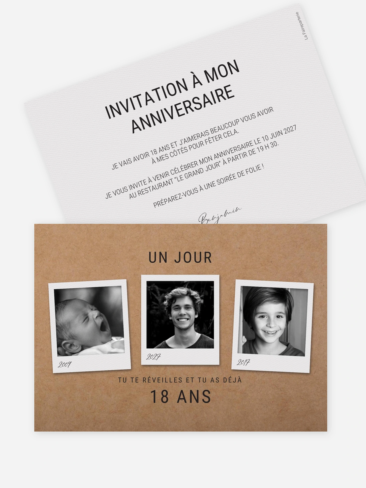 invitation anniversaire 18 Les années passent