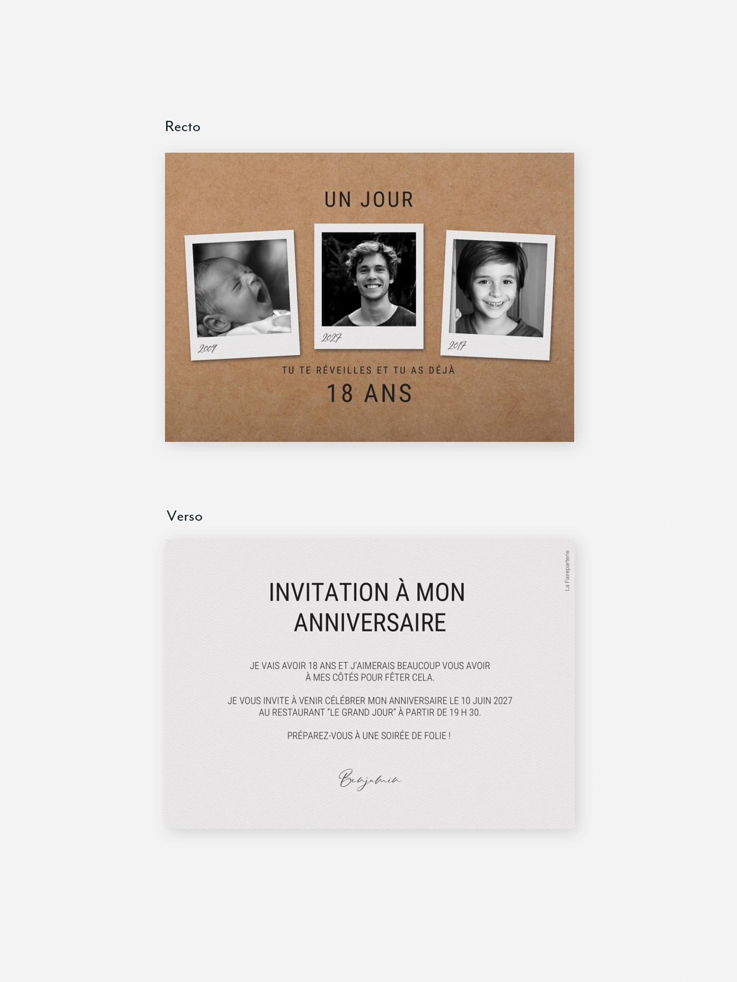 invitation anniversaire 18 Les années passent