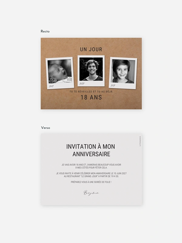 invitation anniversaire 18 Les années passent