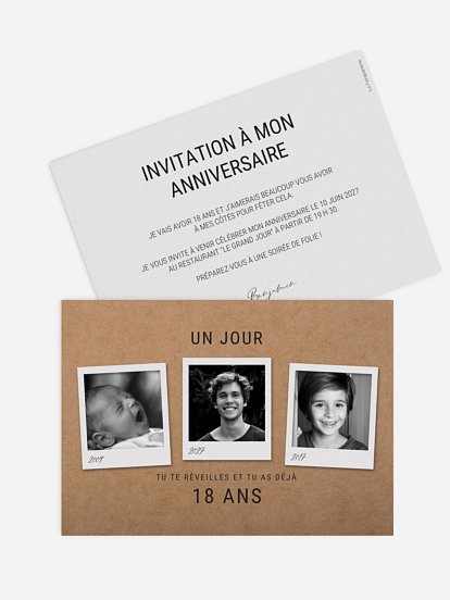 Carte invitation anniversaire, carte invitation personnalisée, carte  personnalisée, carte de voeux personnalisé, carte invitation enfant -   France