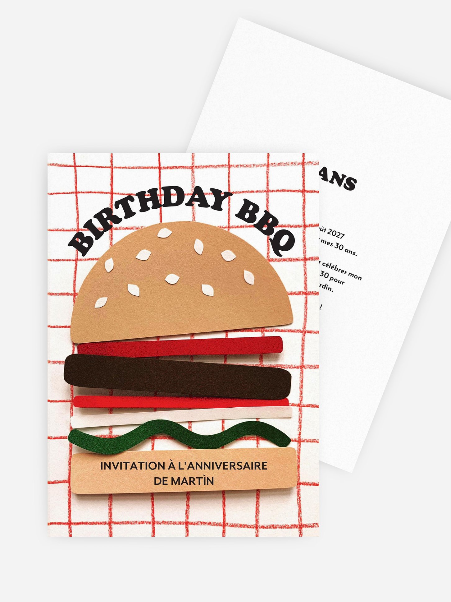 invitation anniversaire 30 Burger Party