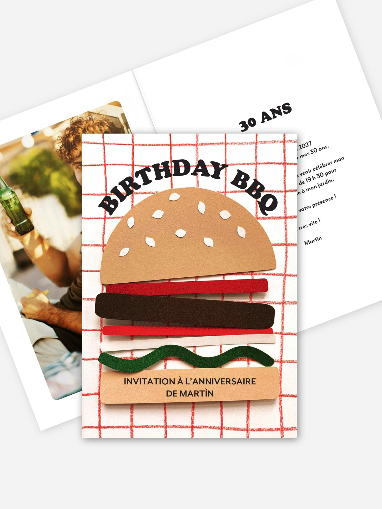 invitation anniversaire 30 Burger Party