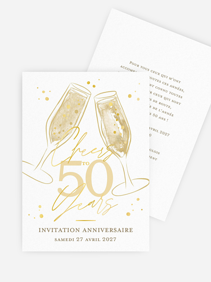 invitation anniversaire 50 Tchin
