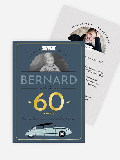 invitation anniversaire 60 Indémodable