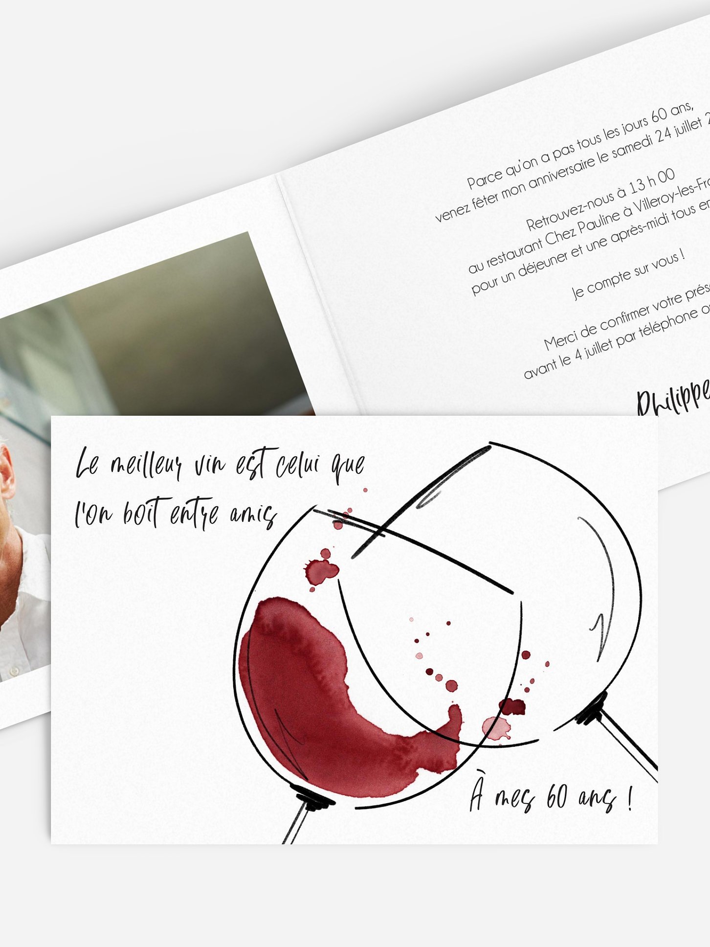 invitation anniversaire 60 Pur vin