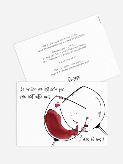 invitation anniversaire 60 Pur vin