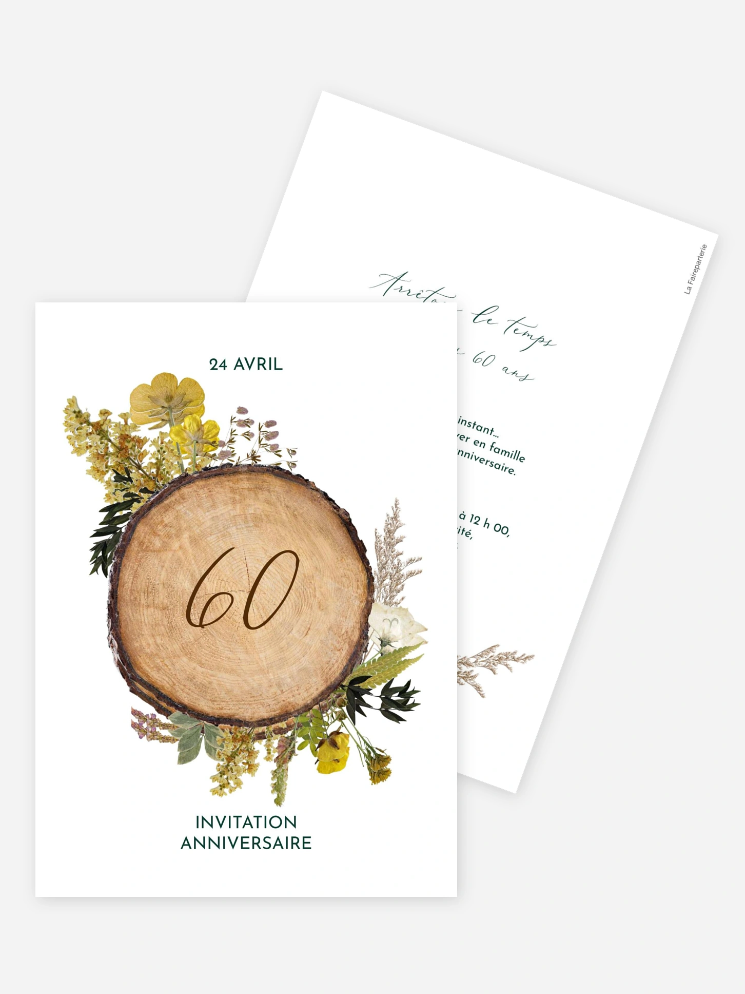 invitation anniversaire 60 Forest Love