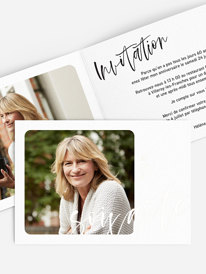invitation anniversaire 60 Année en or