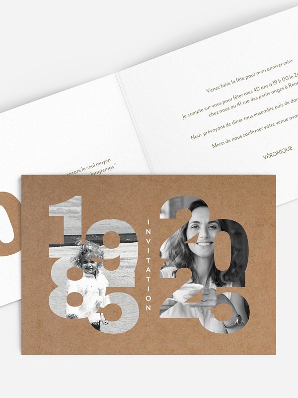 invitation anniversaire 40 Nouvelle décénie en 2023