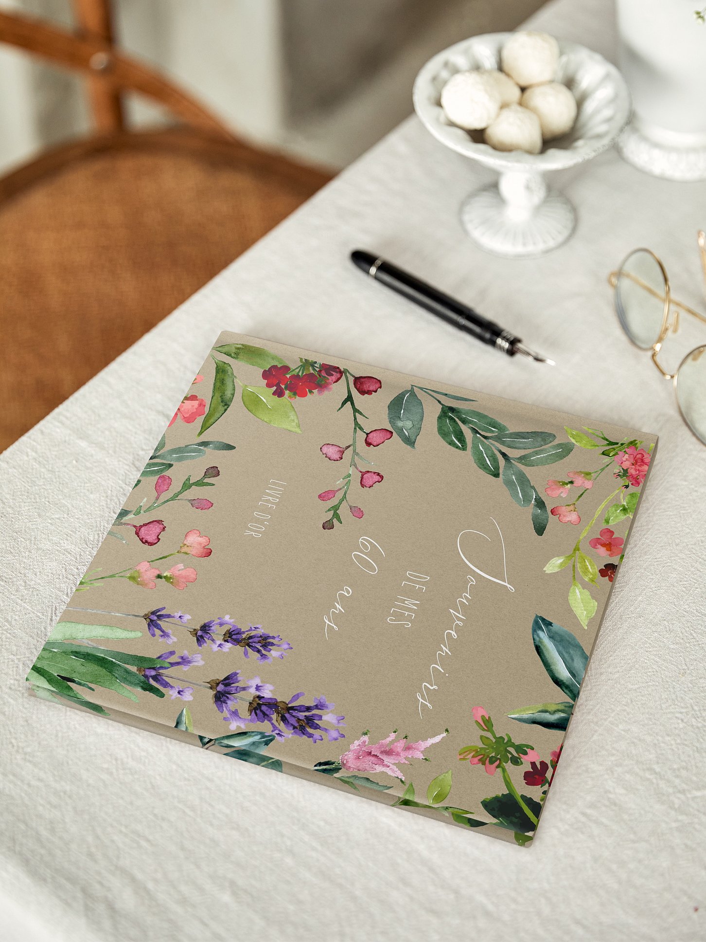 Livre d'or anniversaire Champs de fleurs