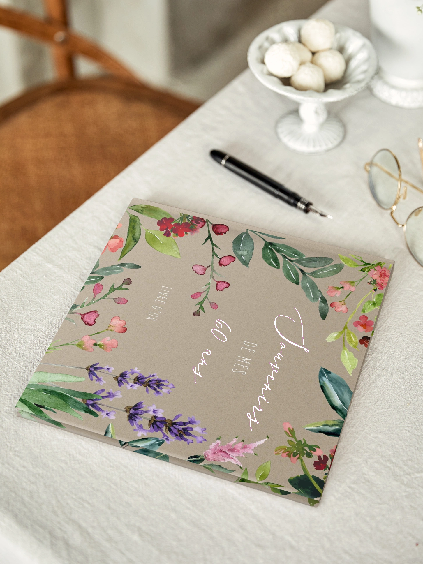 Livre d'or anniversaire Champs de fleurs