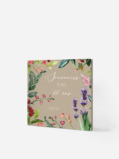 Livre d'or anniversaire Champs de fleurs