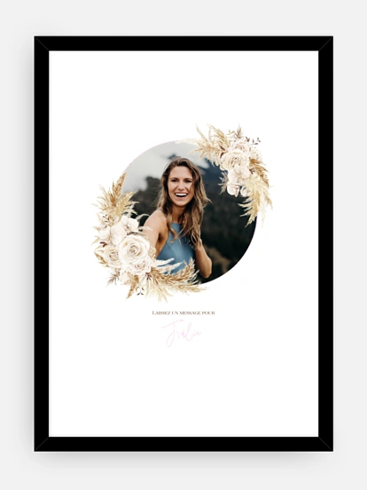 Affiche anniversaire Elegant boho - signature