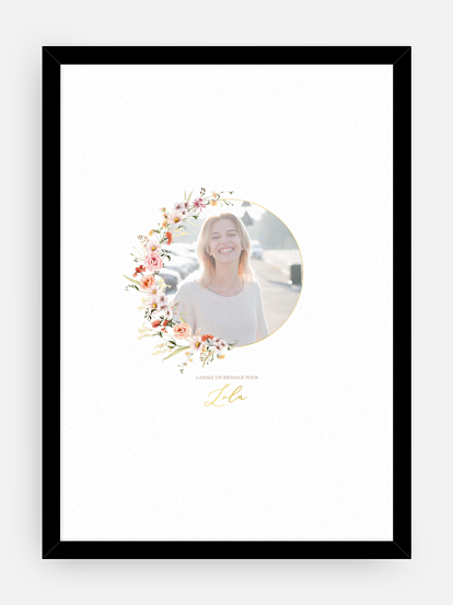 Affiche anniversaire Arche de fleurs - signature