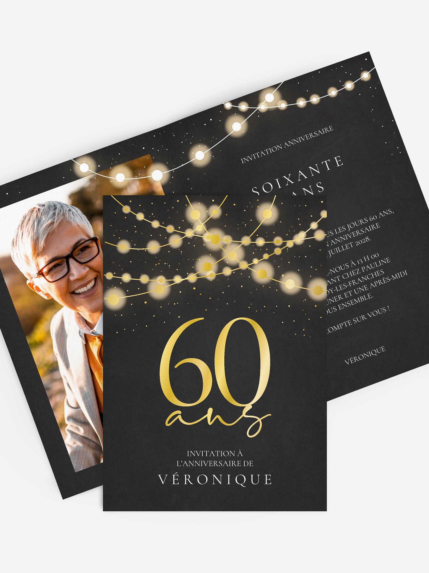invitation anniversaire 60 Lumières