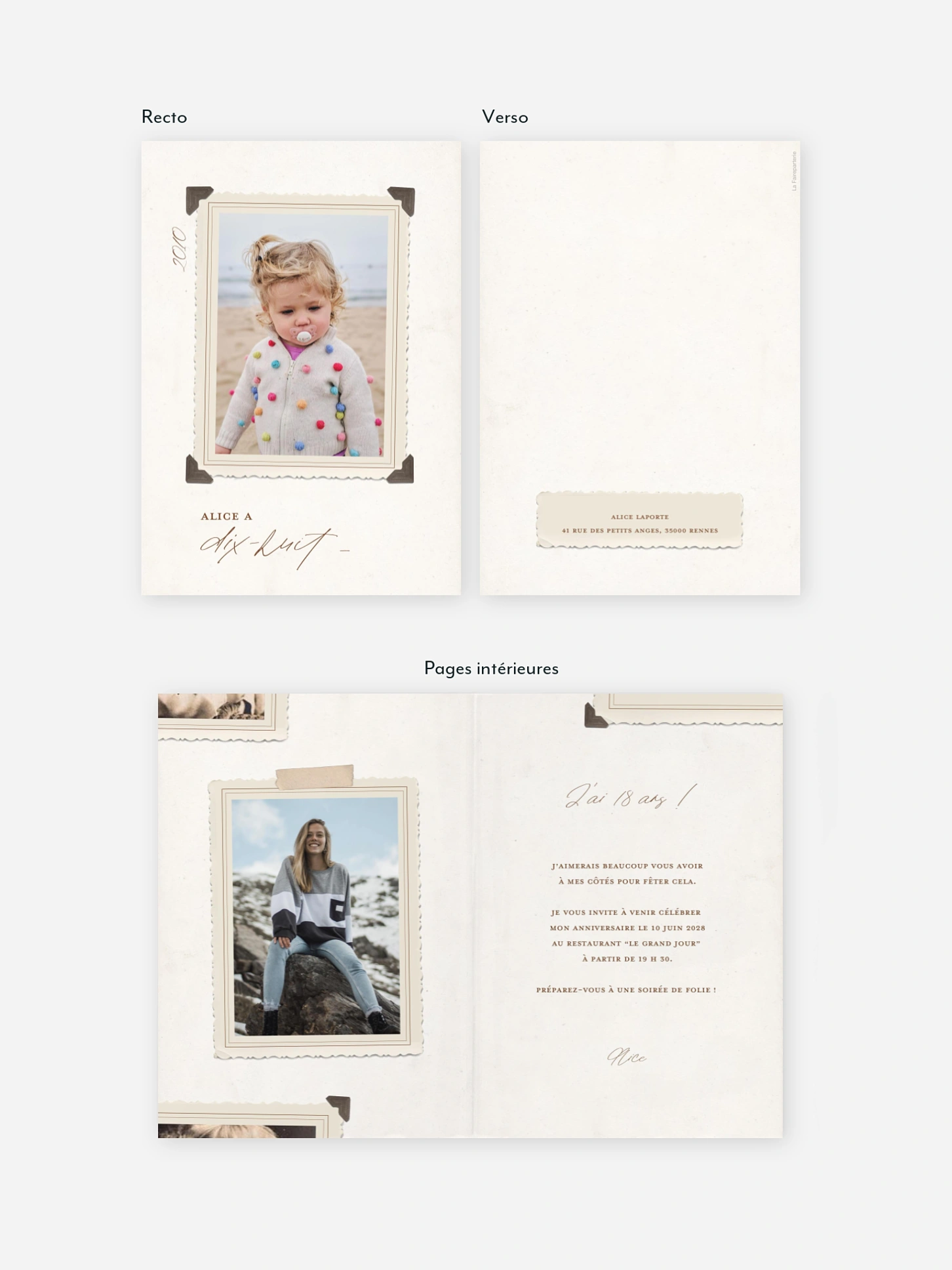 invitation anniversaire 18 Photo Vintage