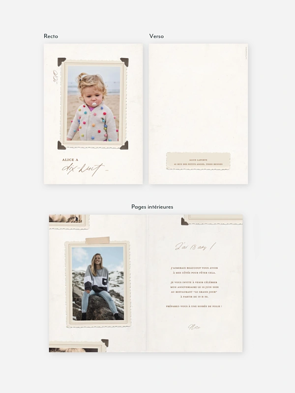 invitation anniversaire 18 Photo Vintage