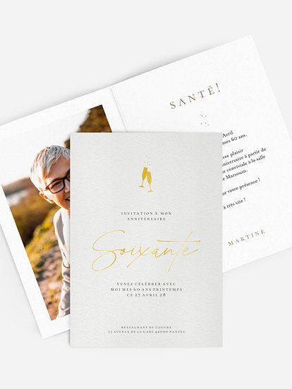 invitation anniversaire 60 À votre santé