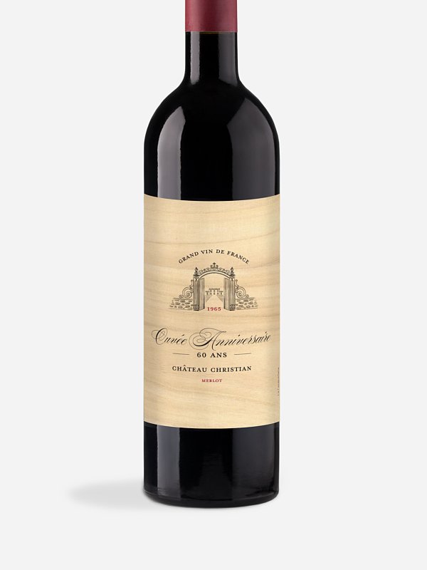 Étiquette pour bouteille Anniversaire grand cru