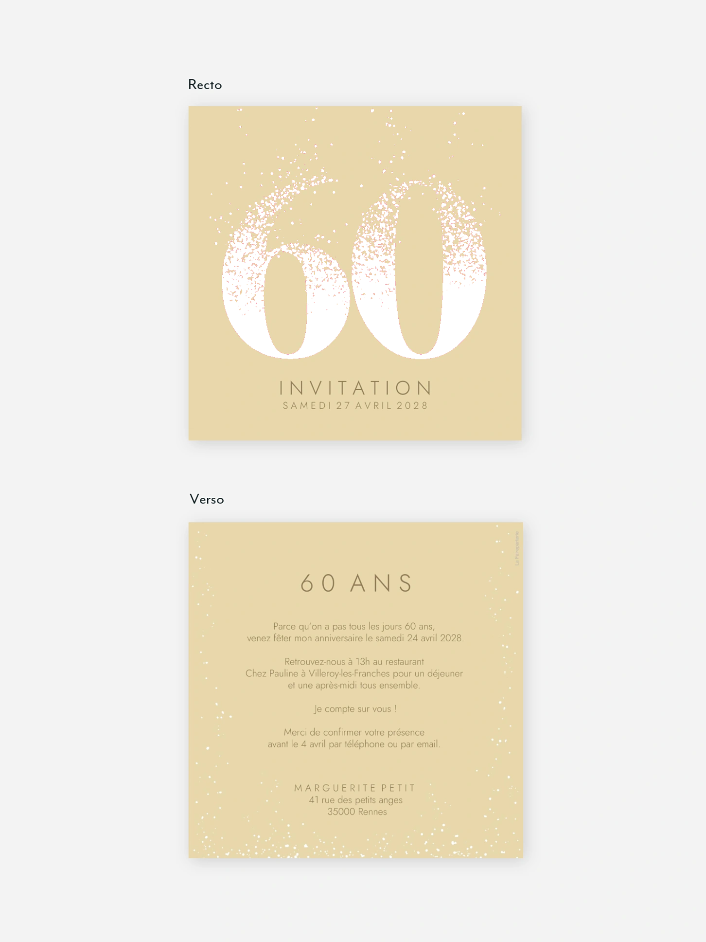 invitation anniversaire 60 Fizzy