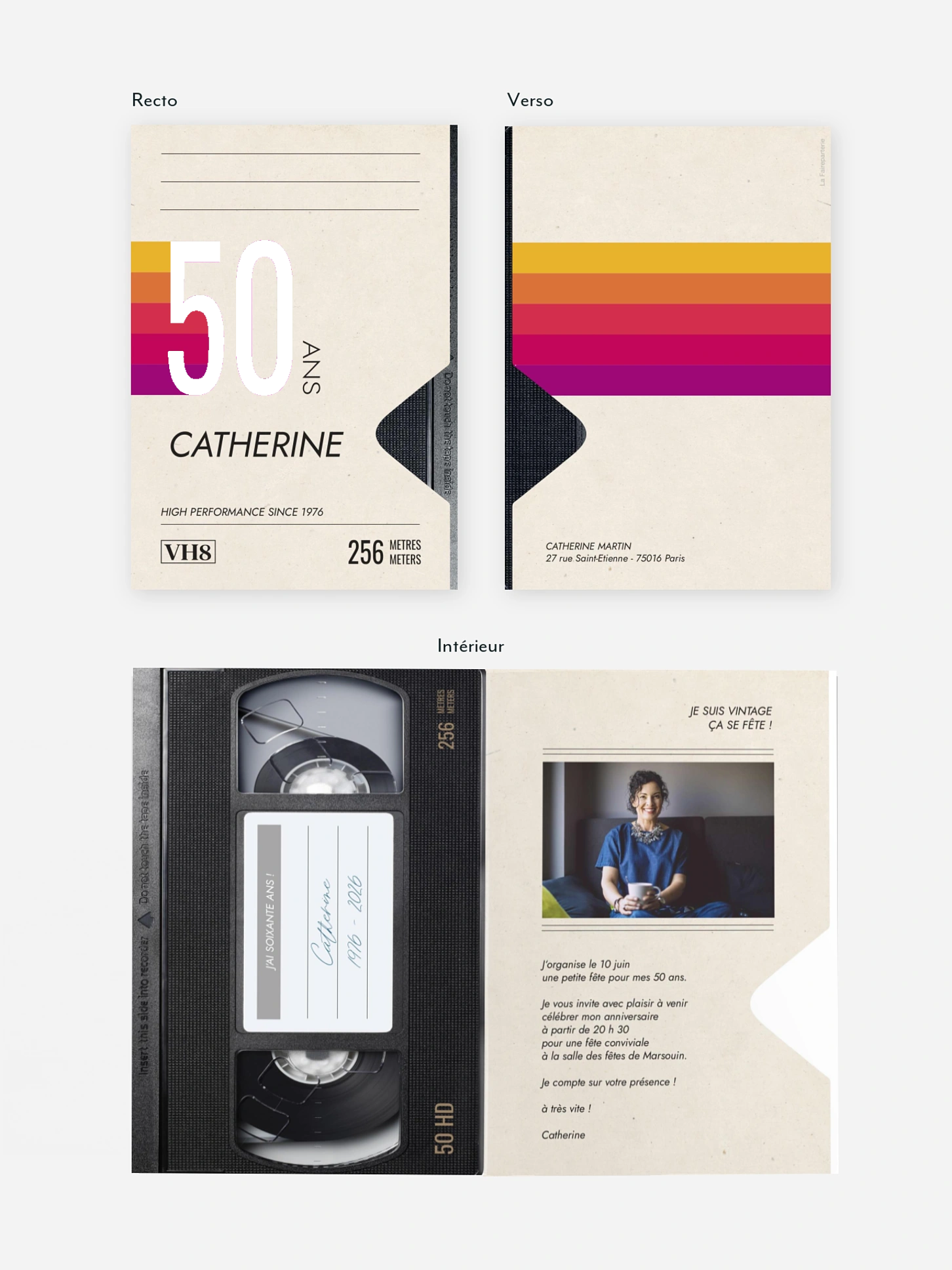 invitation anniversaire 50 VHS Memories