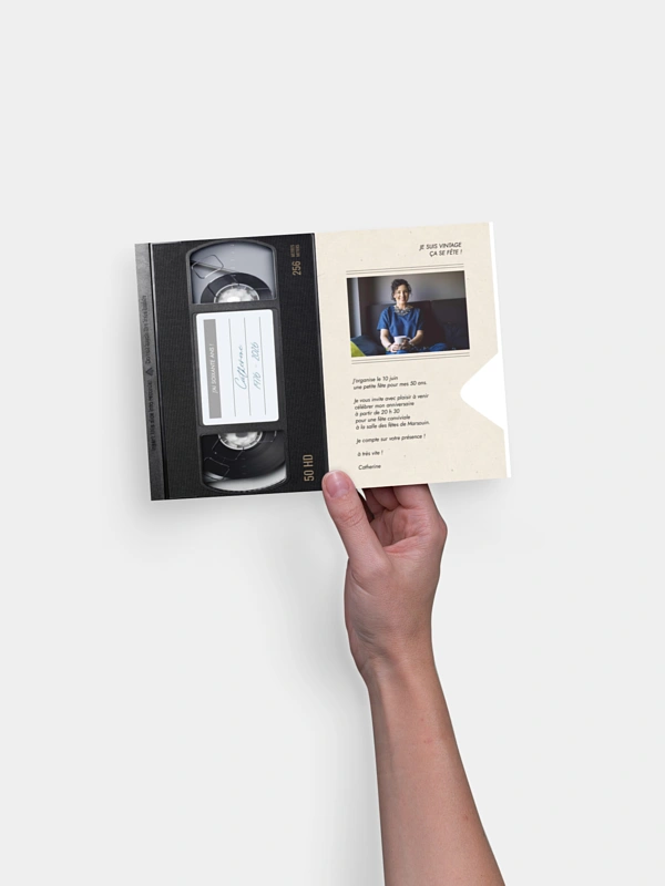 invitation anniversaire 50 VHS Memories