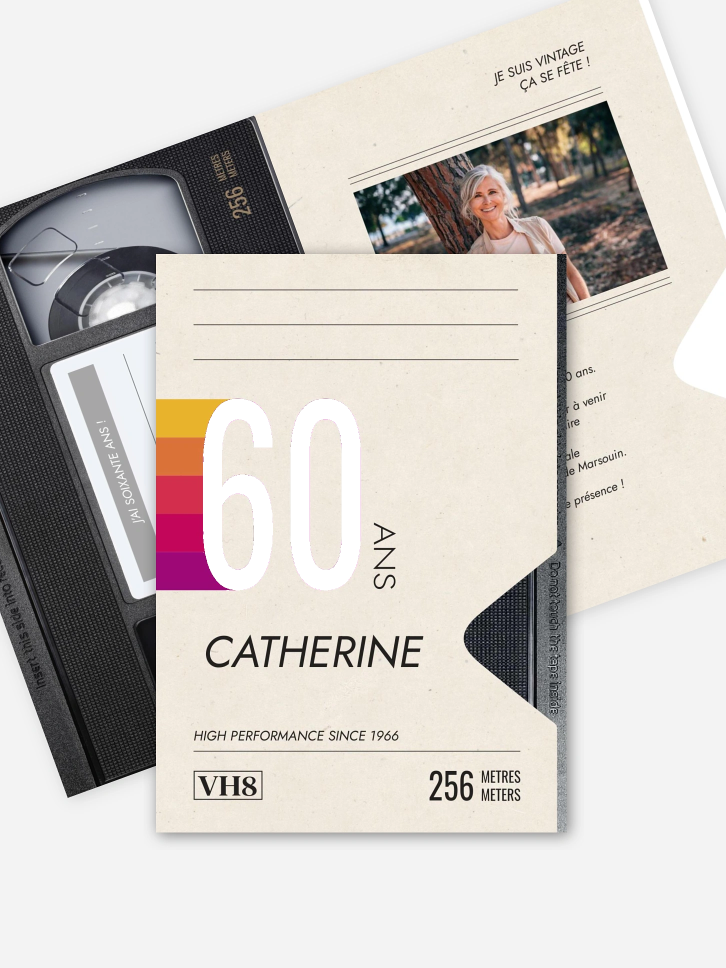 invitation anniversaire 60 VHS Memories