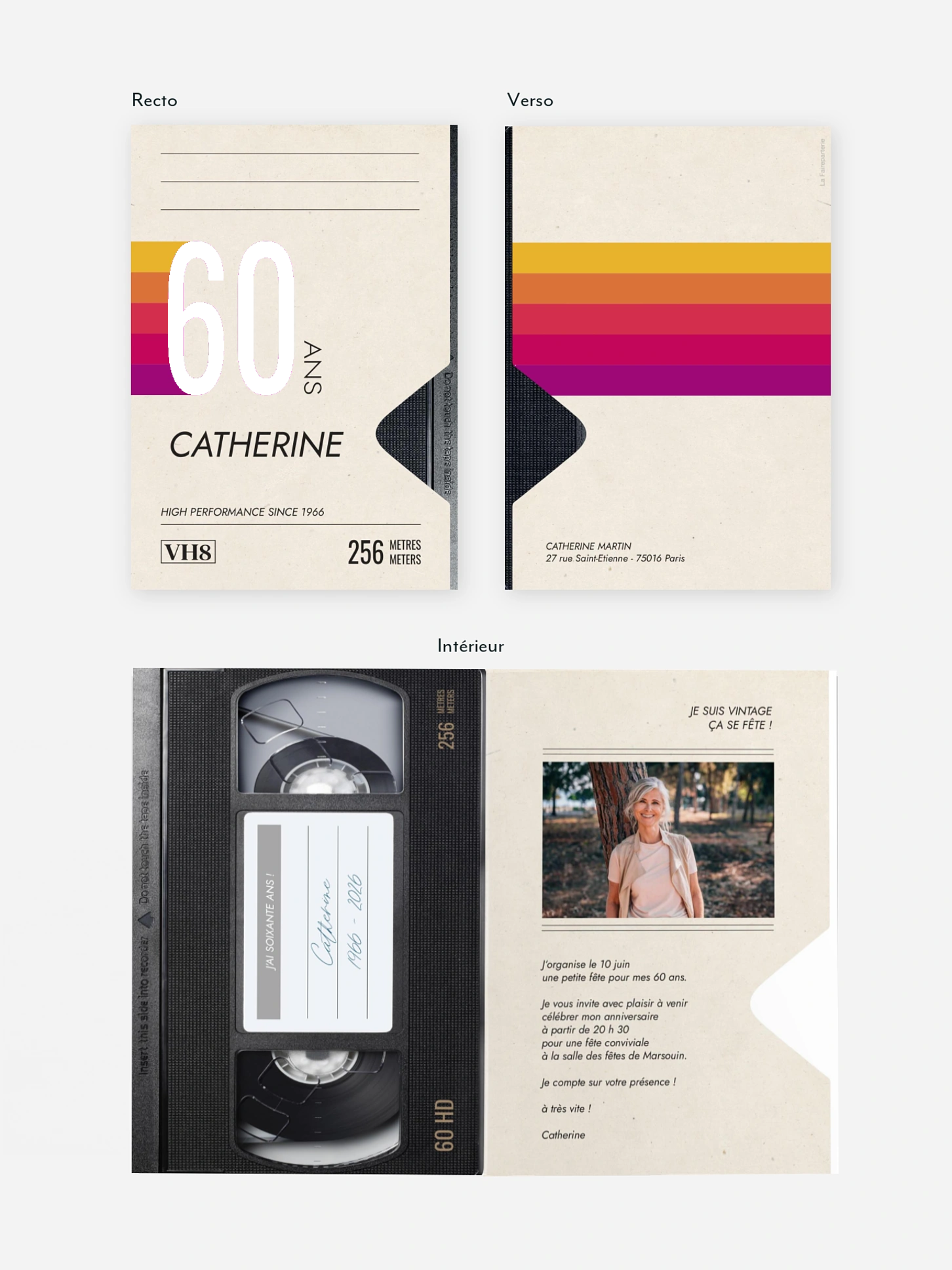invitation anniversaire 60 VHS Memories