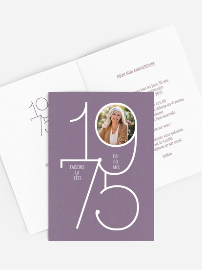 invitation anniversaire 50 Années de naissance