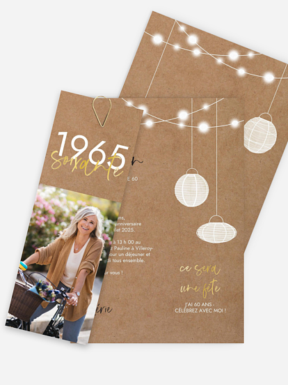 invitation anniversaire 60 Jardin de Lumières