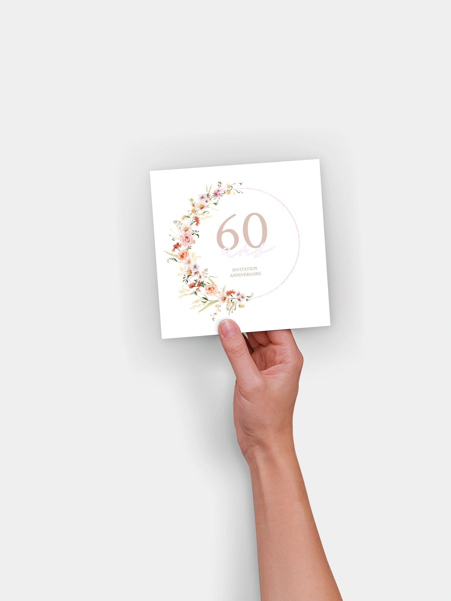 invitation anniversaire 60 Fleurs fines