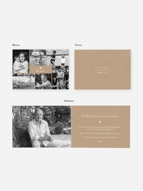 invitation anniversaire 60 Birthday party