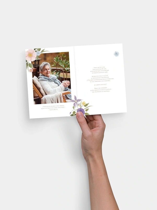 invitation anniversaire 80 Romantisme classique