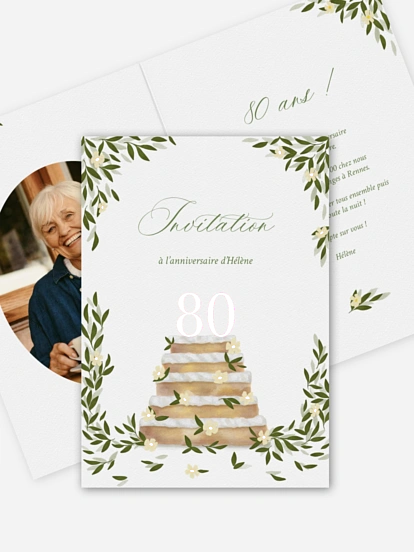 invitation anniversaire 80 Décoration de gâteaux