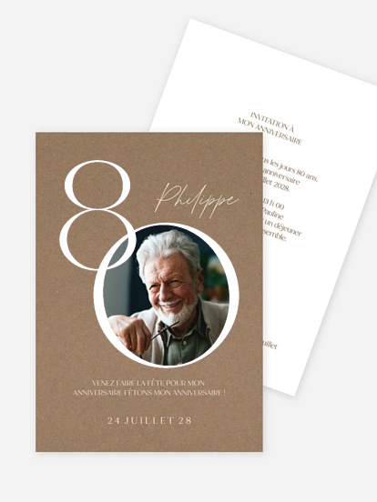invitation anniversaire 80 Jour de bonheur