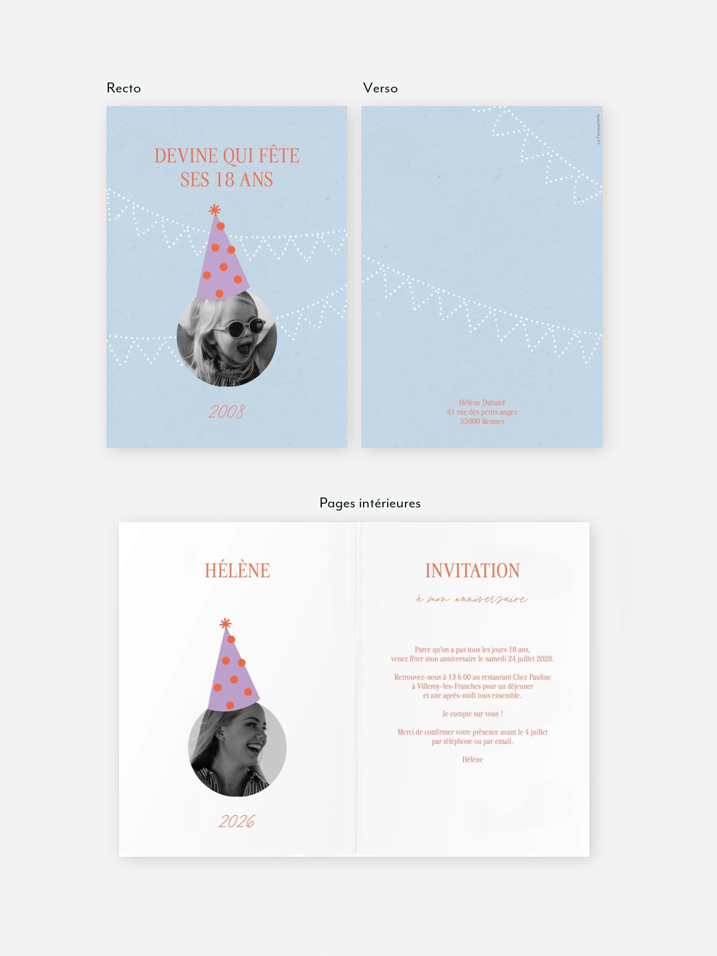 invitation anniversaire 18 Chapeau de fête