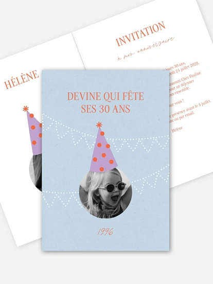 invitation anniversaire 30 Chapeau de fête