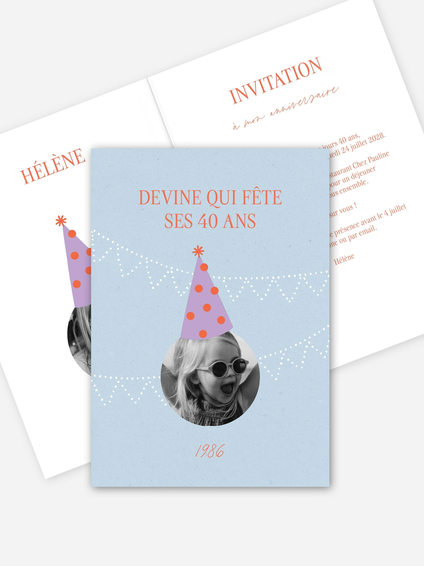 invitation anniversaire 40 Chapeau de fête